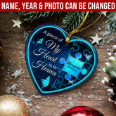 Personalized Memorial Ornaments A Piece of My Heart is in Heaven Ceramic Christmas Ornament in Loving Memory Sympathy Remembrance Keepsake Lost Loved One Gifts Xmas Tree Decorations